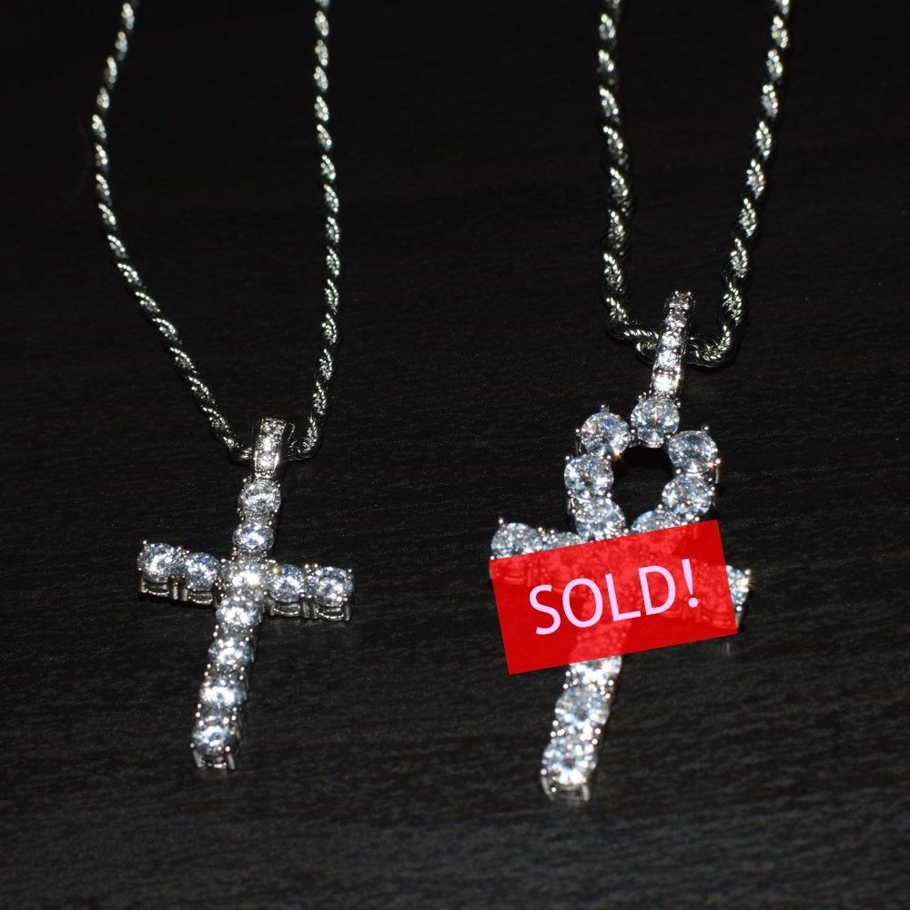 [BN]Rope Chain w. VVS CZ Simulated Diamond Pendant